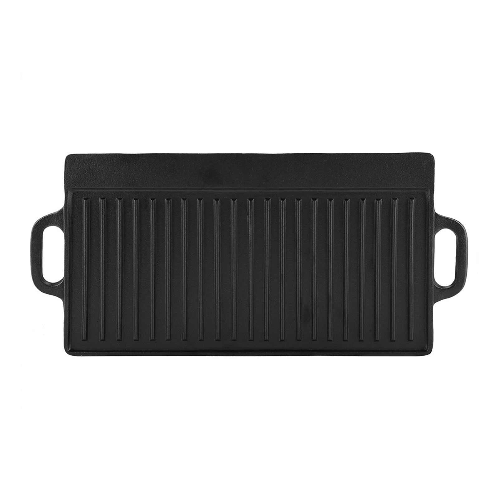 Non-Stick Cast Iron Grill Griddle Pan Ridged and Flat Double Sided Baking Cooking Tray Bakeware