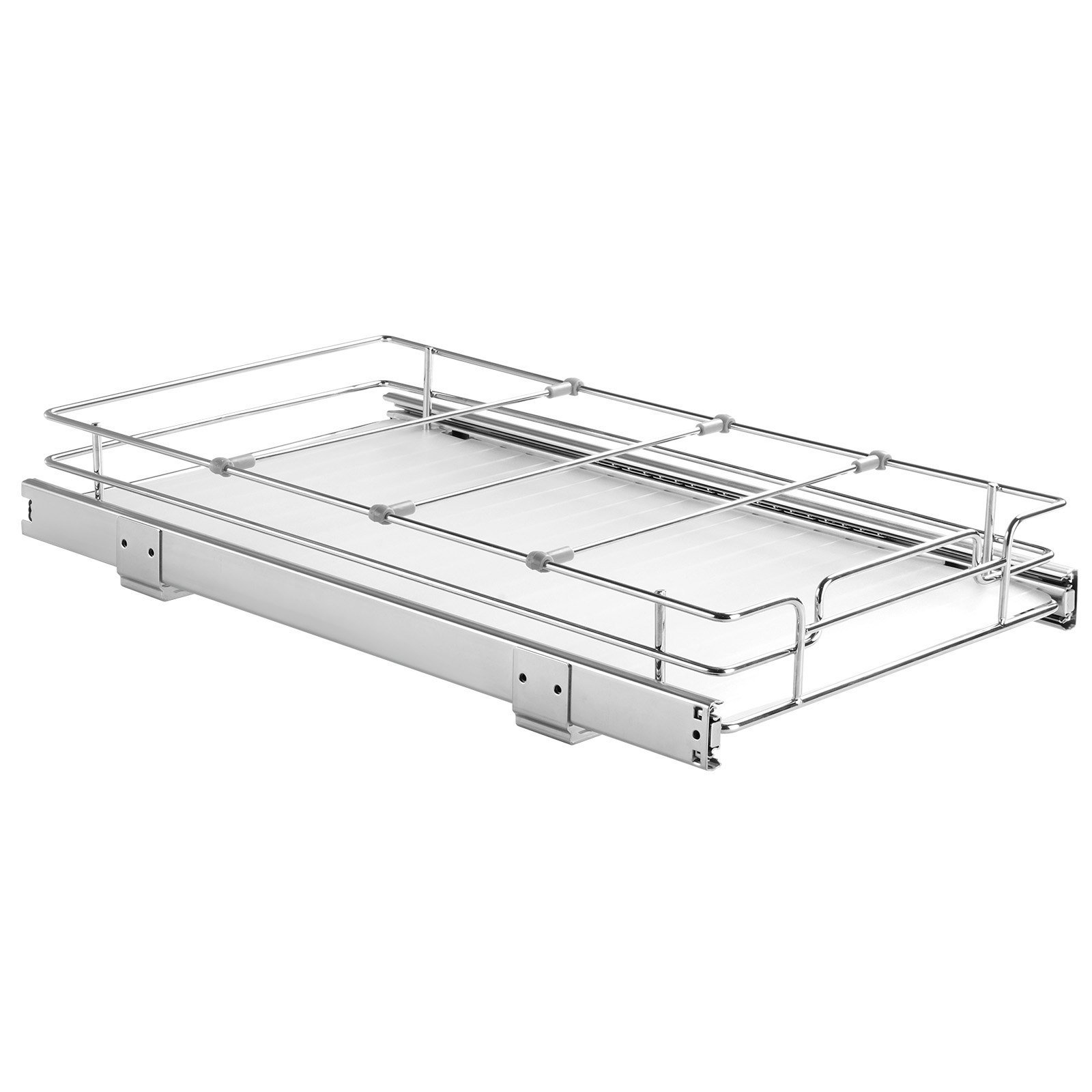 VEVOR 11"W x 21"D Pull Out Cabinet Organizer, Heavy Duty Slide Out Pantry Shelves, Chrome-Plated Steel Roll Out Drawers