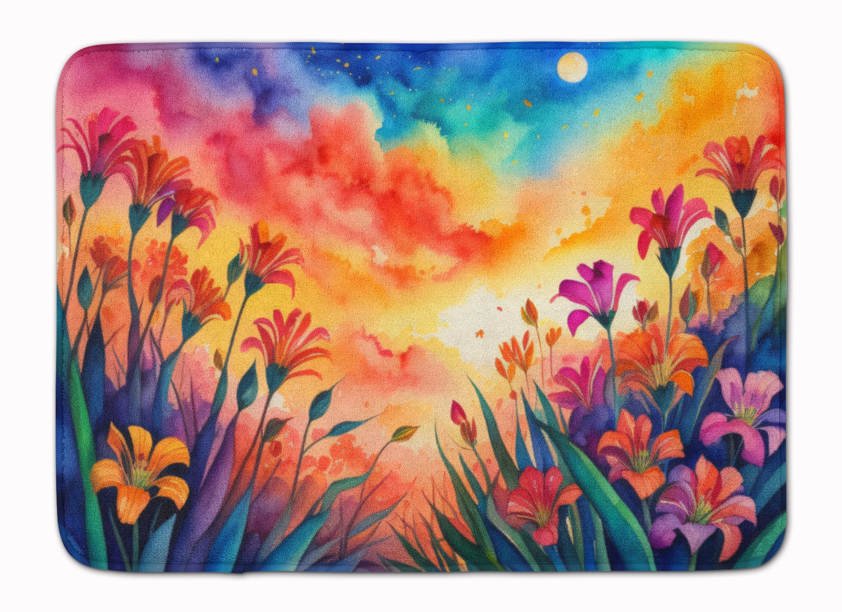 Alstroemerias in Color Memory Foam Kitchen Mat Machine Washable Anti-Fatigue Mat Cushion Comfort Bath Mat or Kitchen Rug