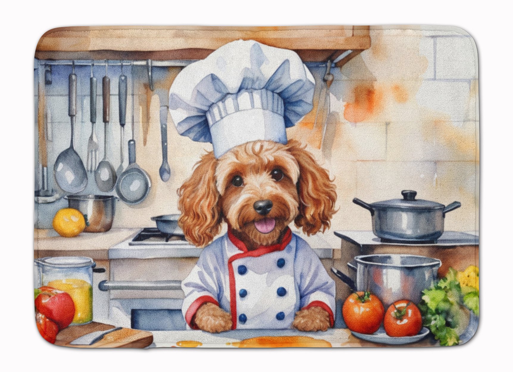 Cockapoo The Chef Memory Foam Kitchen Mat Machine Washable Anti-Fatigue Mat Cushion Comfort Bath Mat or Kitchen Rug
