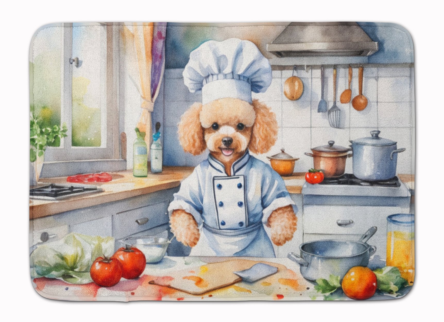 Poodle The Chef Memory Foam Kitchen Mat Machine Washable Anti-Fatigue Mat Cushion Comfort Bath Mat or Kitchen Rug
