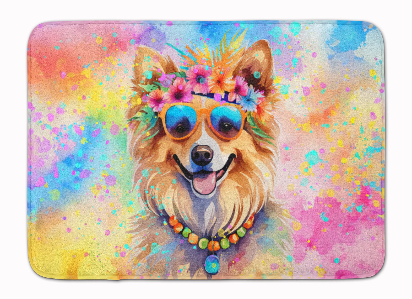 Pomeranian Hippie Dawg Memory Foam Kitchen Mat Machine Washable Anti-Fatigue Mat Cushion Comfort Bath Mat or Kitchen Rug