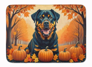 Rottweiler Fall Memory Foam Kitchen Mat Machine Washable Anti-Fatigue Mat Cushion Comfort Bath Mat or Kitchen Rug