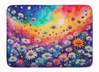 Asters in Color Memory Foam Kitchen Mat Machine Washable Anti-Fatigue Mat Cushion Comfort Bath Mat or Kitchen Rug