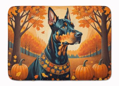 Doberman Pinscher Fall Memory Foam Kitchen Mat Machine Washable Anti-Fatigue Mat Cushion Comfort Bath Mat or Kitchen Rug