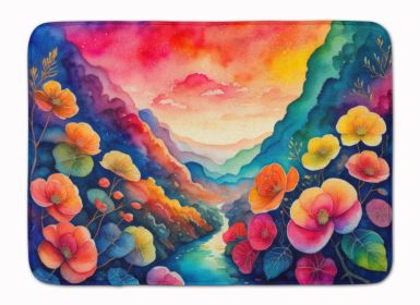 Begonias in Color Memory Foam Kitchen Mat Machine Washable Anti-Fatigue Mat Cushion Comfort Bath Mat or Kitchen Rug