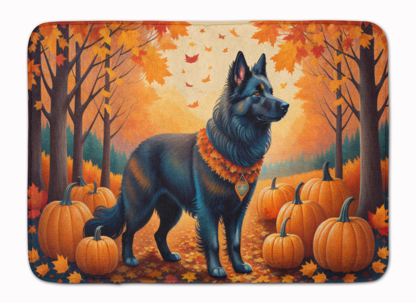 Belgian Sheepdog Fall Memory Foam Kitchen Mat Machine Washable Anti-Fatigue Mat Cushion Comfort Bath Mat or Kitchen Rug