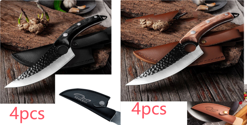 Slaughter Cutting Meat Boning Small Scimitar Special Skinning Killing Pigs Butcher (Option: Sheath-Set-1pc)