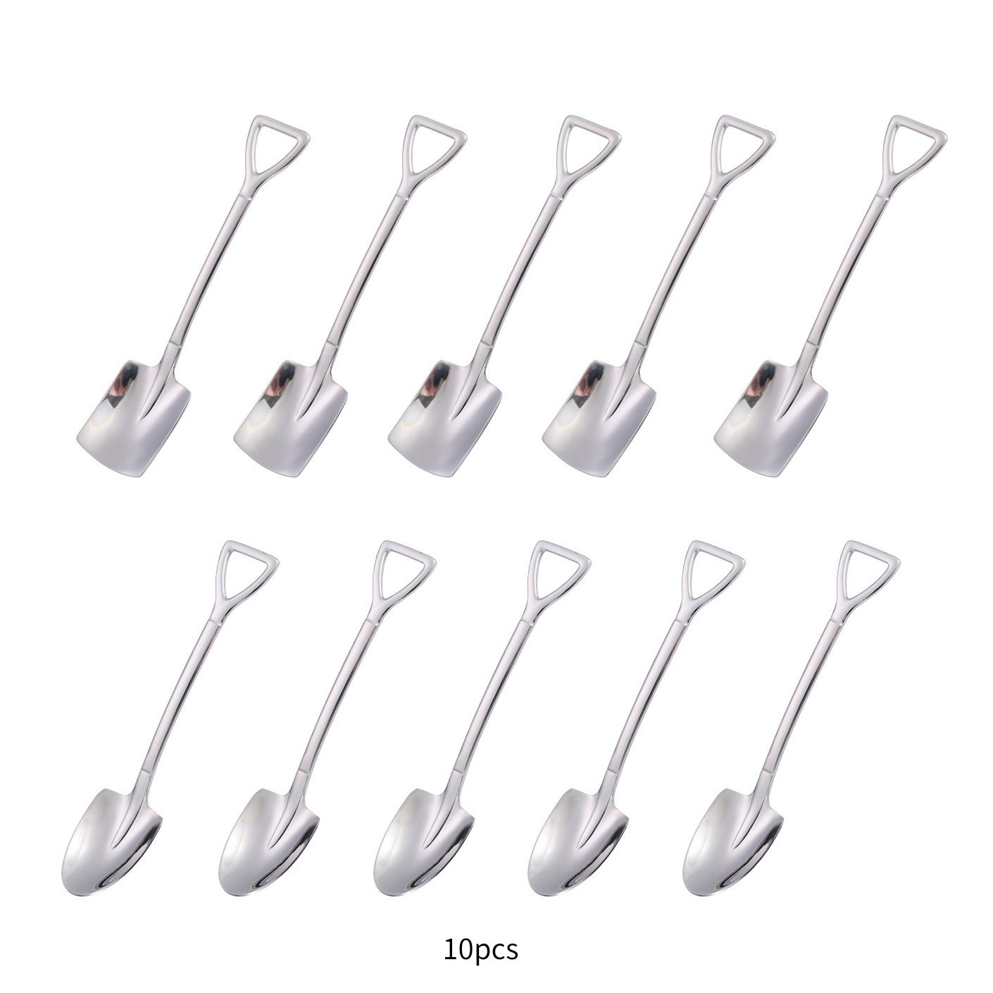 4pcs/10pcs Spoons; Stainless Steel Shovel Spoon; Home Kitchen Supplies (Quantity: 10pcs)