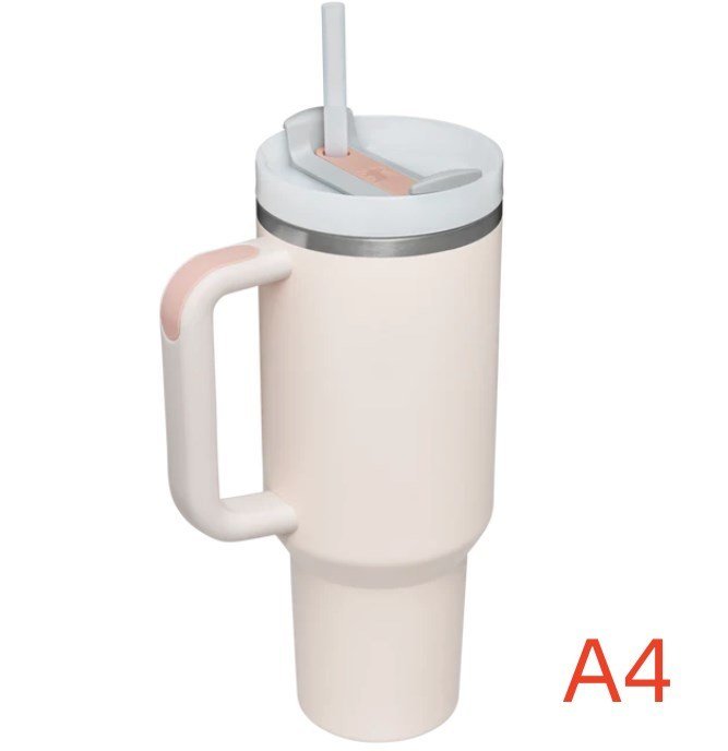 40 oz. With Logo Stainless Steel Thermos Handle Water Glass With Lid And Straw Beer Glass Car Travel Kettle Outdoor Water Bottle (capacity: 1200ml, Color: A4)