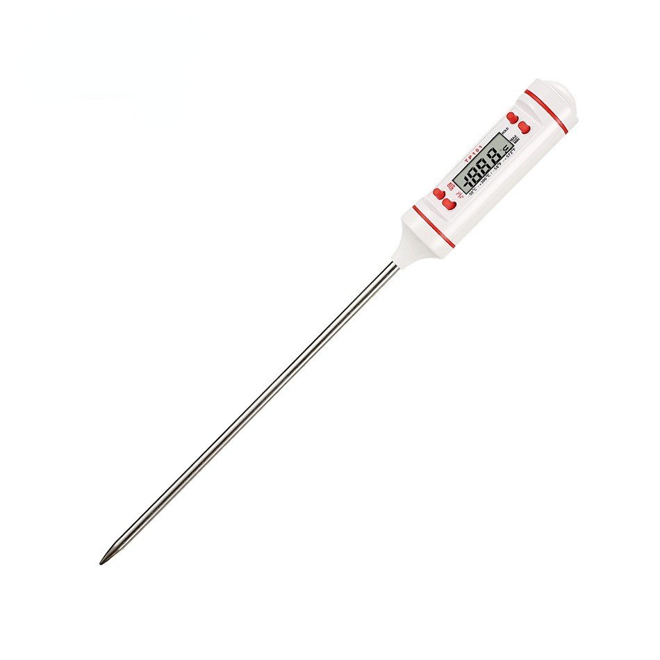 1pc Kitchen Meat Thermometer With Probe, Digital LCD Display For Food Baking, BBQ (Color: White)
