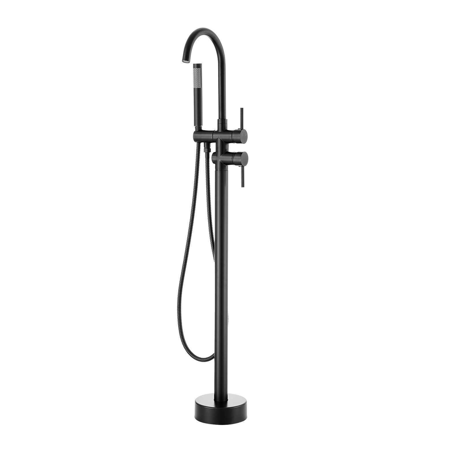 VEVOR Freestanding Bathtub Faucet, Floor Mount, Freestanding Tub Filler, Shower Mixer Taps, Two Water Modes, 360Â° Swivel Spout (Default: Default)