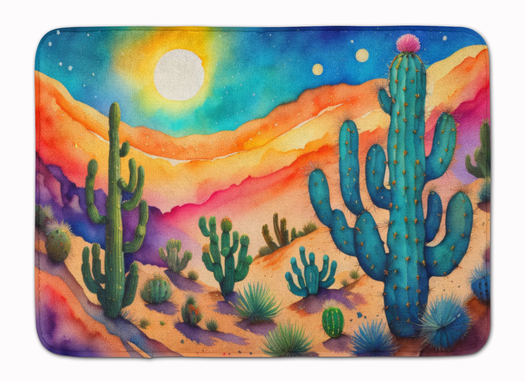 Cactus in Color Memory Foam Kitchen Mat Machine Washable Anti-Fatigue Mat Cushion Comfort Bath Mat or Kitchen Rug (Default: Default)